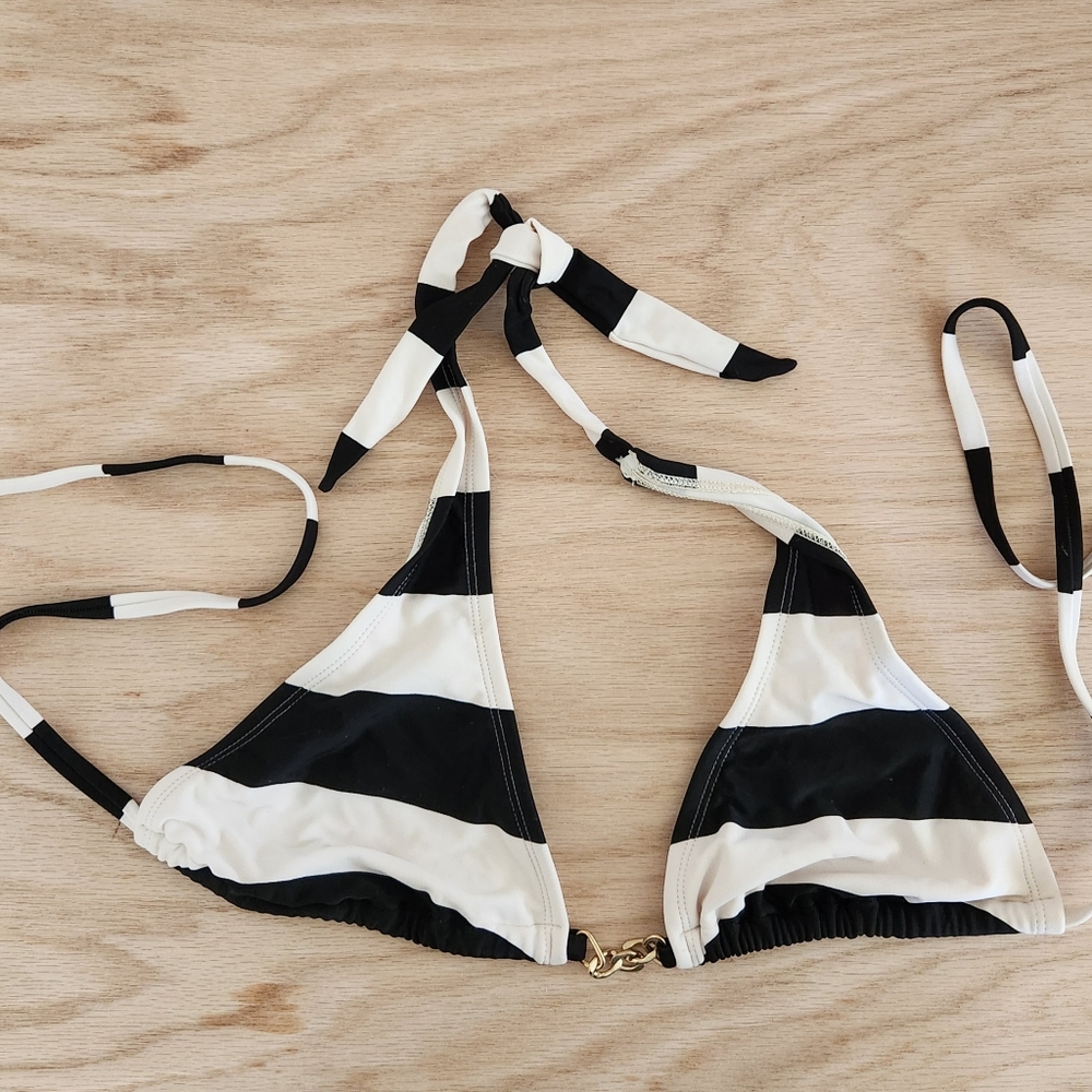 Old Navy Black and White Triangle Bikini Top